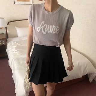 Pleated mini skirt