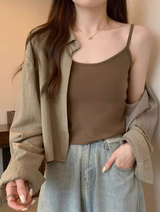 Crop slim fit two-piece tops