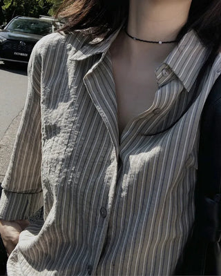 Embossed striped shirt