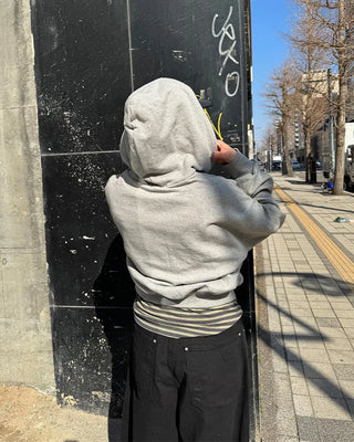 Cropped double-zip hoodie