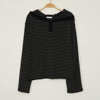 Striped hooded T-shirt
