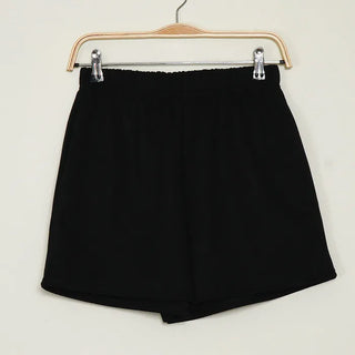 Suede elastic shorts/half pants