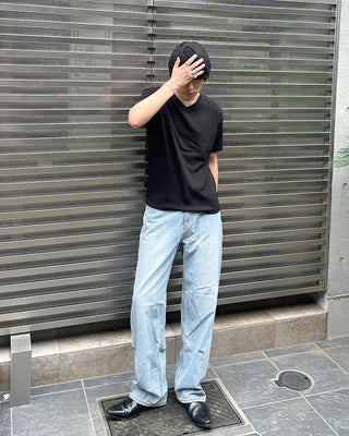 Washed wide-leg denim