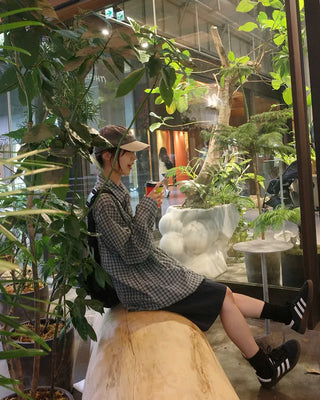 Checked loose-fit shirt