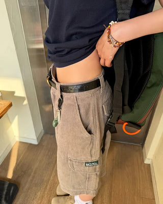 Crocodile oval buckle belt