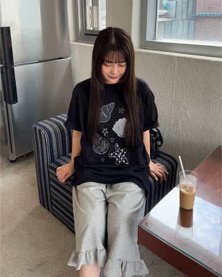 (Unisex) Printed Point Short-Sleeve T-Shirt