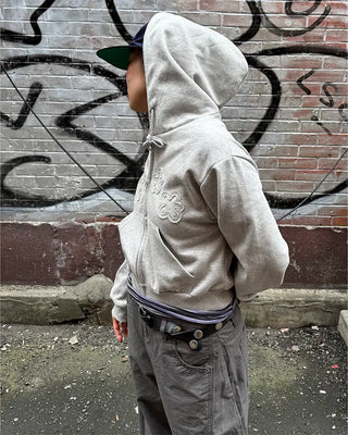 Flower Hooded Zip Hoodie