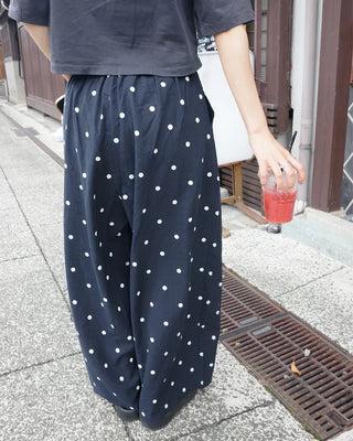 Linen Dot Wide Easy Pants