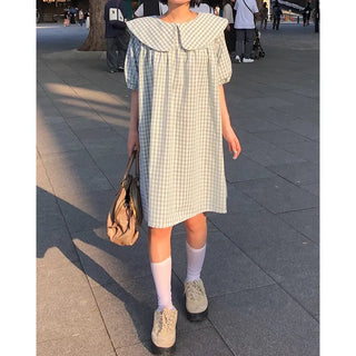 Color checkered mini dress