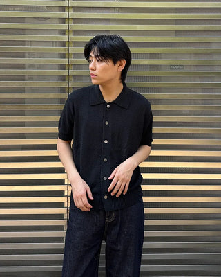 Boucle Collar Short-Sleeve Cardigan