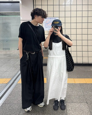 Frilled Shirring Long Dress