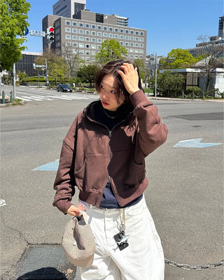 Cotton 2-Way Hooded Zip-Up