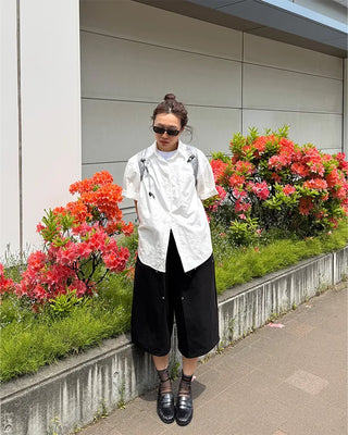 (UNISEX) Snap Bermuda Easy Pants