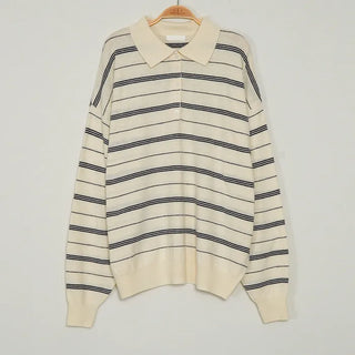 Loose-fit striped knit sweater