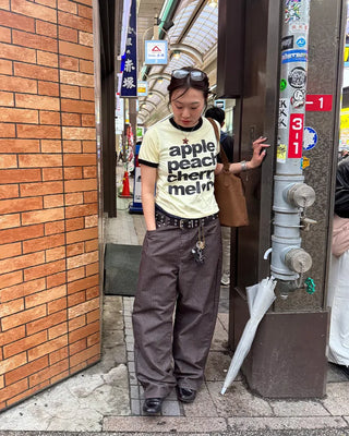 Non-faded herringbone denim pants