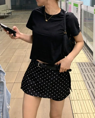 Wide-fit cropped cotton t-shirt