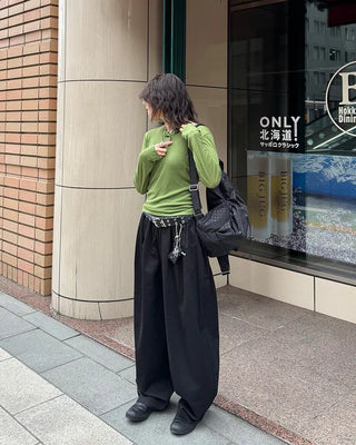 Pintuck Drawstring Balloon Pants