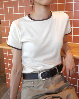 Two-tone short-sleeved T-shirt