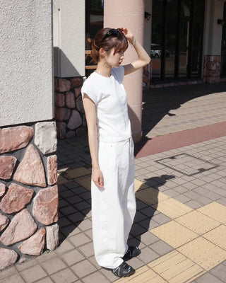 Basic cropped short-sleeved T-shirt