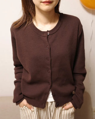 Round neck basic cardigan