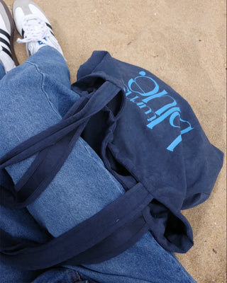 Lettering Drawstring Tote Bag