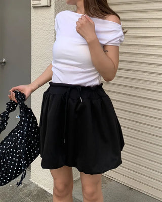 Dot Shirring Shoulder Bag