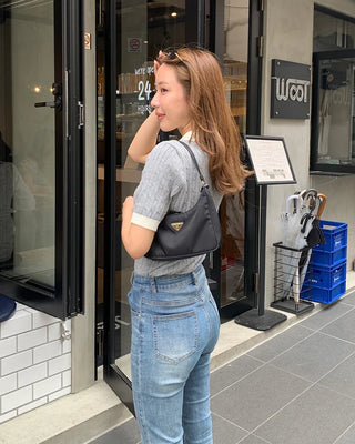 Cable bicolor short-sleeved knit