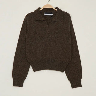 Cashmere Collar Long-Sleeve Knit