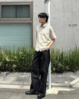 Ethnic striped half shirt