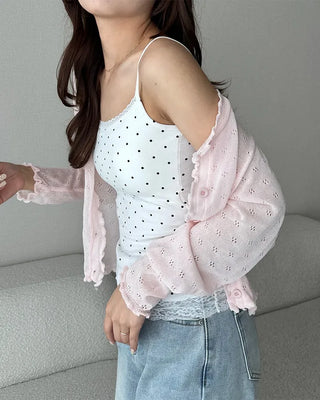 Dot lace point camisole