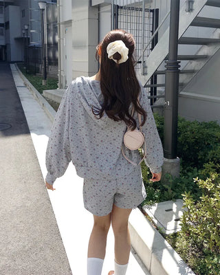 2-way Flower Zip Hoodie