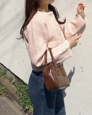 Two-tone knit cardigan