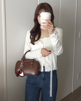 Flower lace camisole & cardigan set