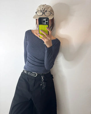 Slim oval frame glasses