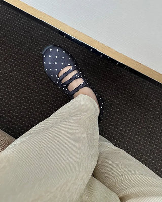 Polka Dot Ribbon Mary Jane Sneakers