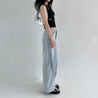 Light blue wide-leg pants