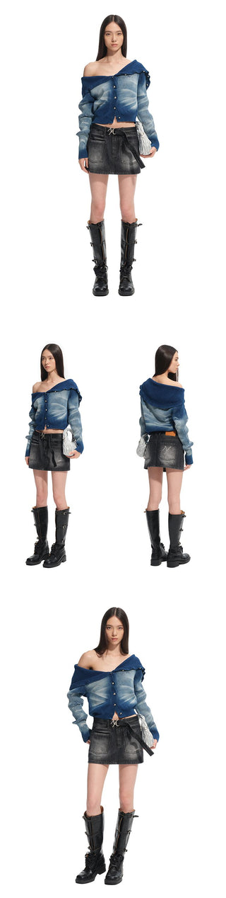 [NOTAWEAR] Denim Lightning Cardigan