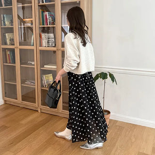 Polka dot chiffon skirt