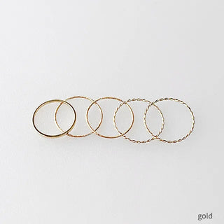 5 thin ring set