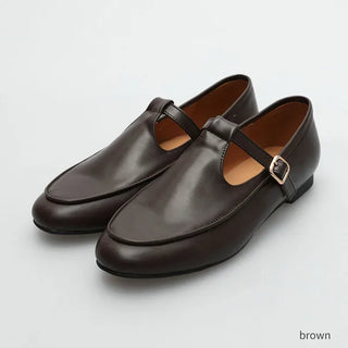 T-strap simple loafers