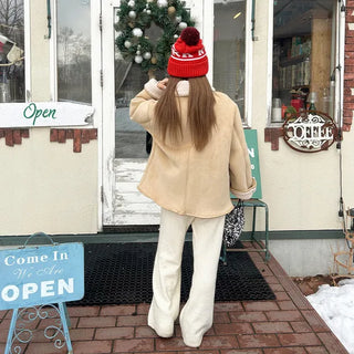 Knit wide-leg pants