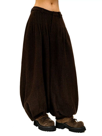[Moromoro2] Wool Pleated Tapered Wide Pants