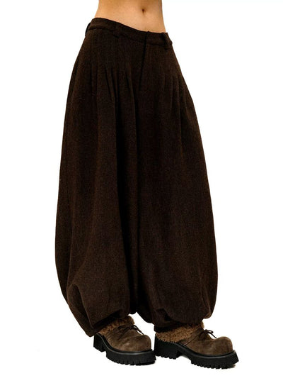 [Moromoro2] Wool Pleated Tapered Wide Pants