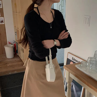 Halter Ribbed T-Shirt