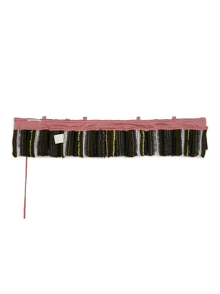 [Moromoro2] Wool Blend Striped Patchwork Pleated  Skirt