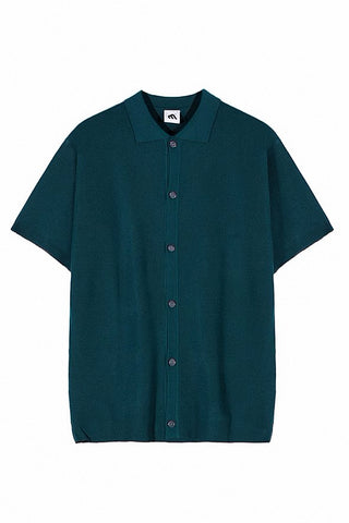 polo lapel knitted t-shirt