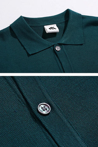 polo lapel knitted t-shirt