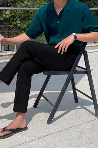 polo lapel knitted t-shirt