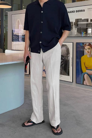 polo lapel knitted t-shirt