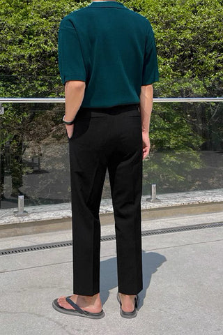 polo lapel knitted t-shirt